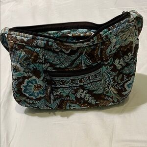 Vera Bradley Floral Shoulder Bag in Blue and Brown